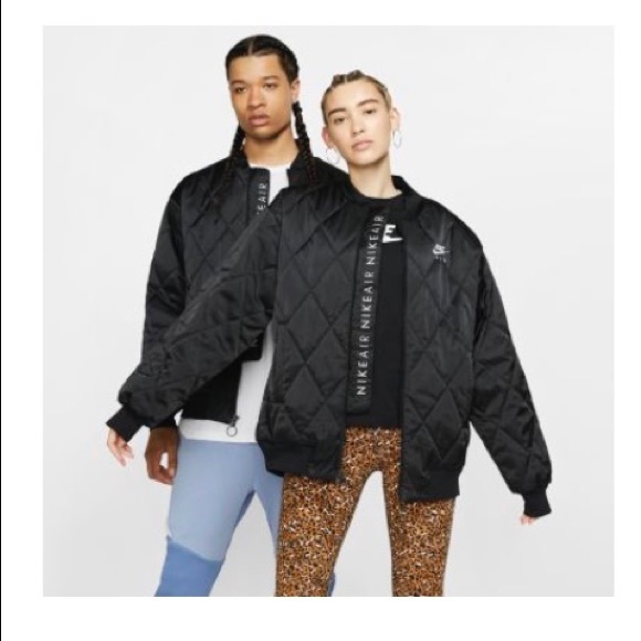 Nike Jackets & Blazers - Nike Air black Satin Jacket unisex size S, bomber